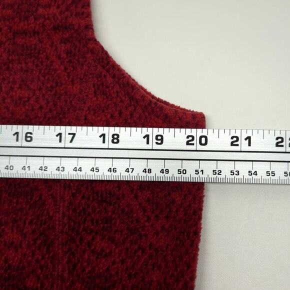 Woolrich Full Zip Fleece Vest Women's Medium Red Mock Neck Outdoor Winter - Picture 7 of 8